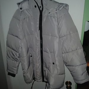 Mens Silver/Grey Puffer Jacket